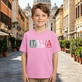 thumbnail image 4 of Kids Casual Short Sleeve T Shirt Italy Graphic Print Round Neck Tee Boys Girls Clothes, 4 of 6