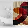 thumbnail image 4 of Small Stall Shower Curtain 36x78 Inch Narrow Half Size Red Boho Geometric Bath Curtains Bathroom Decor Abstract Minimalist Art Waterproof Fabric Shower Curtain Set with Hooks 36 Inch, 4 of 6