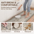thumbnail image 4 of KUETH Kitchen Rug for Floor, Kitchen Mat Anti Fatigue, Non Slip Washable Kitchen Rug, Set of 2 Kitchen Mat 23"x71"+20"x32", Brown, 4 of 9