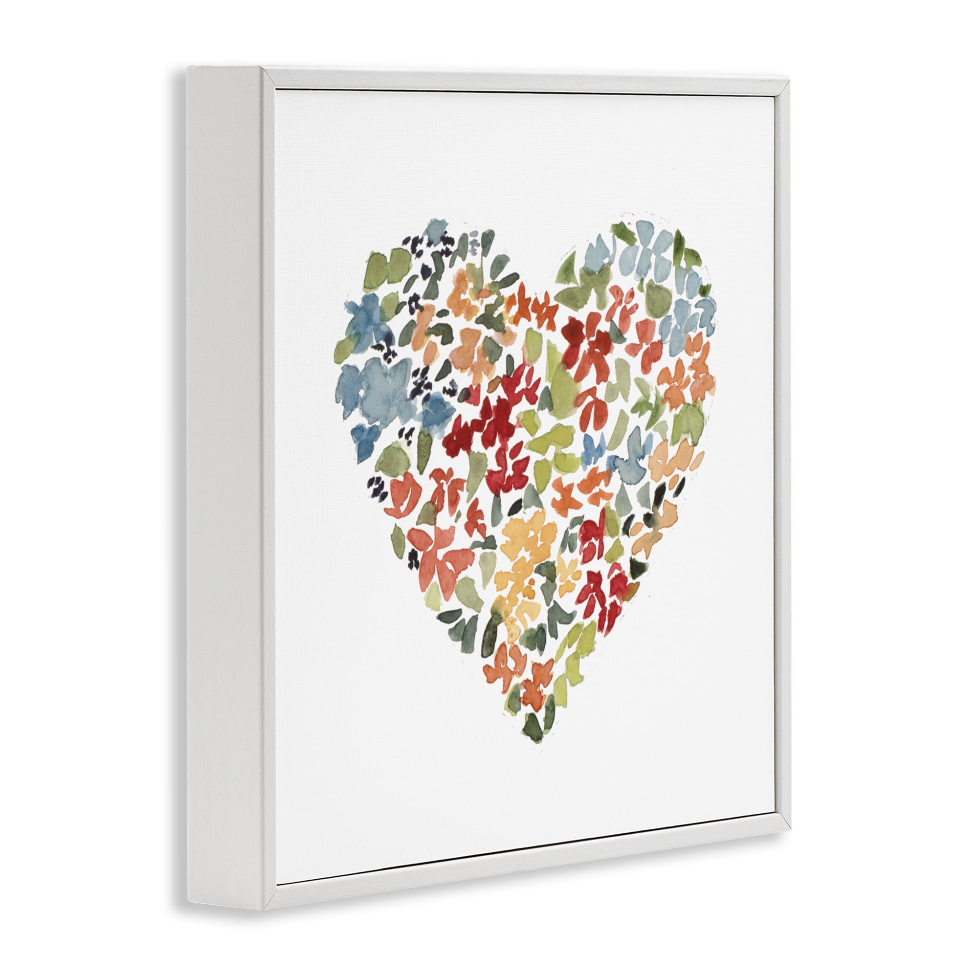 Stupell Industries Blooming Earth Tone Heart White Framed Giclee Art, design by Lanie Loreth