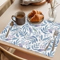thumbnail image 3 of Blue Purple Leaf Placemats Set&nbsp;of&nbsp;12 Botanical Leaves Vintage Watercolor Heat Insulation Washable Place Mats, Rustic Non-Slip Table Mats for Dining Table Party Kitchen Decor,13x19 Inch, 3 of 9