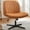 leather brown, variant on GGBDNP Cross Legged Office Chair Armless Wide Desk Chair with Dual-Purpose Base Adjustable Swivel Fabric Task Vanity Home Office