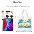 thumbnail image 3 of Cauagu Daisy Flowers Pattern Women's Plush Tote Bag,Soft Underarm Bag Ladies Fluffy Shoulder Bag Plush Handbag Women Furry Tote Bag for Autumn and Winter, 3 of 7