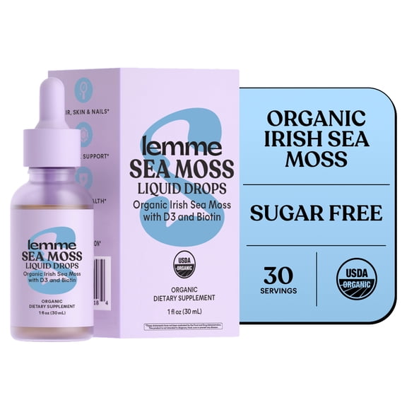 Lemme Irish Sea Moss Organic Liquid Drops, 1 fl oz, 30 Servings