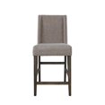 thumbnail image 1 of Pemberly Row Farmhouse Wood/Linen Fabric Counter Chair in Brown/Gray, 1 of 4
