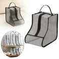 thumbnail image 1 of Boot Storage, Portable Boots Storage Protector Bag Clear Shoes Cover Pouches Organizers for Men & Women Travel Sneakers, 11.02x7.87x18.9 Inch, Long Black Edge, Black Mesh Short, 1 of 3