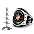 thumbnail image 4 of Metal Masters Mens Nautical Compass Sailing Ring 925 Sterling Silver Black Helm Anchor 23mm, 4 of 6