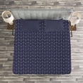 thumbnail image 3 of Ambesonne Navy Blue Quilted Bedspread Set 3 Pcs, Windrose and, Queen Size, Dark Blue White, 3 of 3
