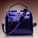 thumbnail image 4 of Bolso bandolera cuadrado con estampado de cocodrilo de piel auténtica, superficie brillante de charol, bolso de hombro moderno y versátil, 4 of 5