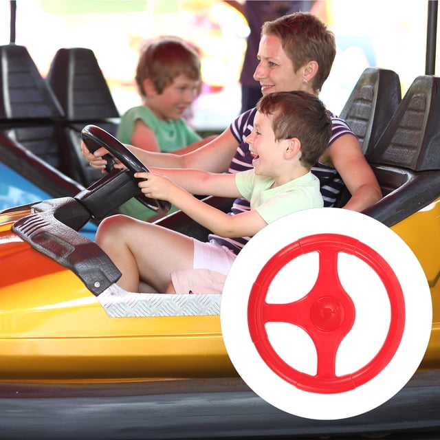 OULII Red Plastic Children's Rocking Car Steering Wheel 9.3X9.3X2.4in for Toddler Interactive Sound
