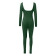thumbnail image 6 of TAIAOJING Women's Long Sleeve Bodysuit Womens Open Back Long Sleeve Flared Bottom Pants Romper Bodycon Jumpsuit Yoga Rompers, 6 of 6