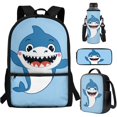 thumbnail image 7 of Jeiento Shark Backpack for Boys 17 Inch School Bag with Lunch Box Set 4 Piece Kids Cute Bookbag with Lunchbox Pencil Case Water Bottle Sleeve Blue Elementary Middle Schoolbag, 7 of 7