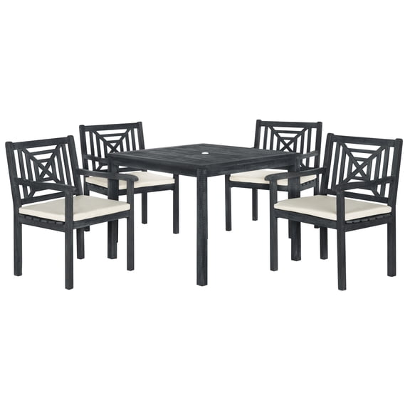 Safavieh Del Mar Outdoor Contemporary 5 Piece Dining Set with Cushion