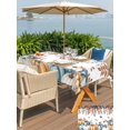 thumbnail image 4 of Outdoor Tablecloth with Umbrella Hole and Zipper, Orange Blue Fall Rectangle Table Cloth 60x120 Inch Waterproof Tablecloth, Thanksgiving Botanical Pumpkins Picnic Table Cover for Patio Camping, 4 of 7