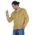 thumbnail image 4 of Atasi Indian Mens Short Kurta Henley Shirt Long Sleeve Mandarin Collar Shirt, 4 of 7