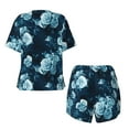 thumbnail image 2 of Sigee Ink Rose for Sleepwear Casual Pjs with Pockets Women's Pajamas Sets Shorts 2 Piece Short Sleeve Lounge Sets Medium, 2 of 9