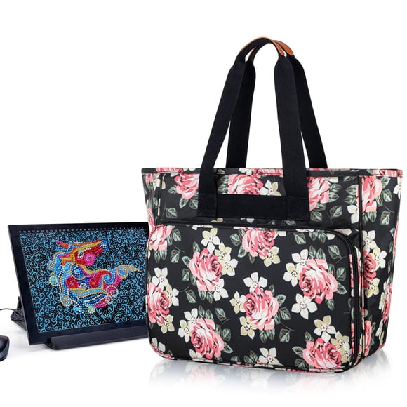 Bolsa de transporte Yarwo para pintura con diamantes y base luminosa A4