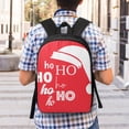 thumbnail image 6 of Goofa Saying Ho Ho Ho Pattern 17in Student Backpack - School, Travel, Work Bookbag -Laptop Backpack,Water Resistant College School Computer Bag, 6 of 6