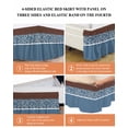 thumbnail image 6 of Blue Brown Flowers Wrap Around Bed Skirts for King Bed 18" Drop, Bed Skirt with Adjustable Elastic Belt Dust Ruffle Bed Valance for Bedroom Hotel Luxury Classic Botanical Art Elegant Bed Frame Cover, 6 of 7