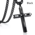 thumbnail image 5 of HOOUN Punk Cross Pendant Necklace Stainless Steel Cuban Chain Men Charm Jewelry Gifts-Silver&Black, 5 of 7