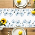 thumbnail image 6 of Abstract Flowing Marble Fluid Art Table Runner 13x70in Non-Slip Cotton Linen Table Runners, Green Gold Lines Dresser Scarves TableRunner for Dinner Kitchen Dining Wedding Party, 6 of 9