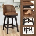 thumbnail image 5 of Dycanpo 26'' Swivel Bar Stools Set of 4, Counter Stools with Back & Footrest for Kitchen,Brown, 5 of 10