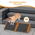 thumbnail image 3 of 4 Pack Wooden Dog Ramp for Stairs Suits for Small Medium Dogs Cats, Pet Steps Stairs for Staircase for Dogs Cats Brown,Need Installation,13 * 9.8 * 5.1 inch, 3 of 8