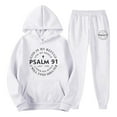 thumbnail image 4 of Aihuaihua Casual 2 Piece Sweatsuit for Men Jesus Christian Faith Psalm 91 Tracksuit Jogging Vintage Fashion Athletic Outfits White XXL, 4 of 5