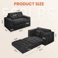 thumbnail image 2 of Centilab Folding Sofa Bed, Convertible Sleeper Couch, 3 in 1 Loveseat Sofa with Pillows, Pull Out Floor Couch for Living Room Bedroom Lounge, Black, 2 of 9