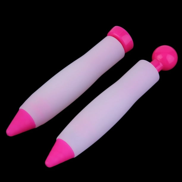 2pc Stylo à Ecrire en Silicone Crème, Seringue GâTeau Stylo