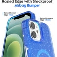 thumbnail image 4 of for iPhone 12/12 Pro Case Clear Magnetic Glitter Compatible with Magsafe, Sparkle Bling Hard Magnet Mag Cover Non-Yellowing, Shiny and Cute Protective Phone Case for Women Girl, Neon Blue, 4 of 14