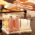 thumbnail image 3 of Multi- maquillaje 4 cuadr? de almohadillas Swab caja con tapa de Sunnimix estuche organizador de hisopos de algodón, 3 of 8
