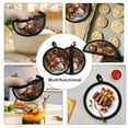 thumbnail image 5 of ZIATUBLES Pot Holders Pack of 2 for Kitchen Heat Resistant Trivet Multipurpose Hot Pads with Hand Pockets for Cooking Baking Barbecue 8 Inch Round Decor Present for Cooking Lovers, Snowman Christmas, 5 of 7
