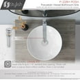 thumbnail image 6 of Stylish Vessel 16" White Porcelain Round Bathroom Sink P-228H, 6 of 8