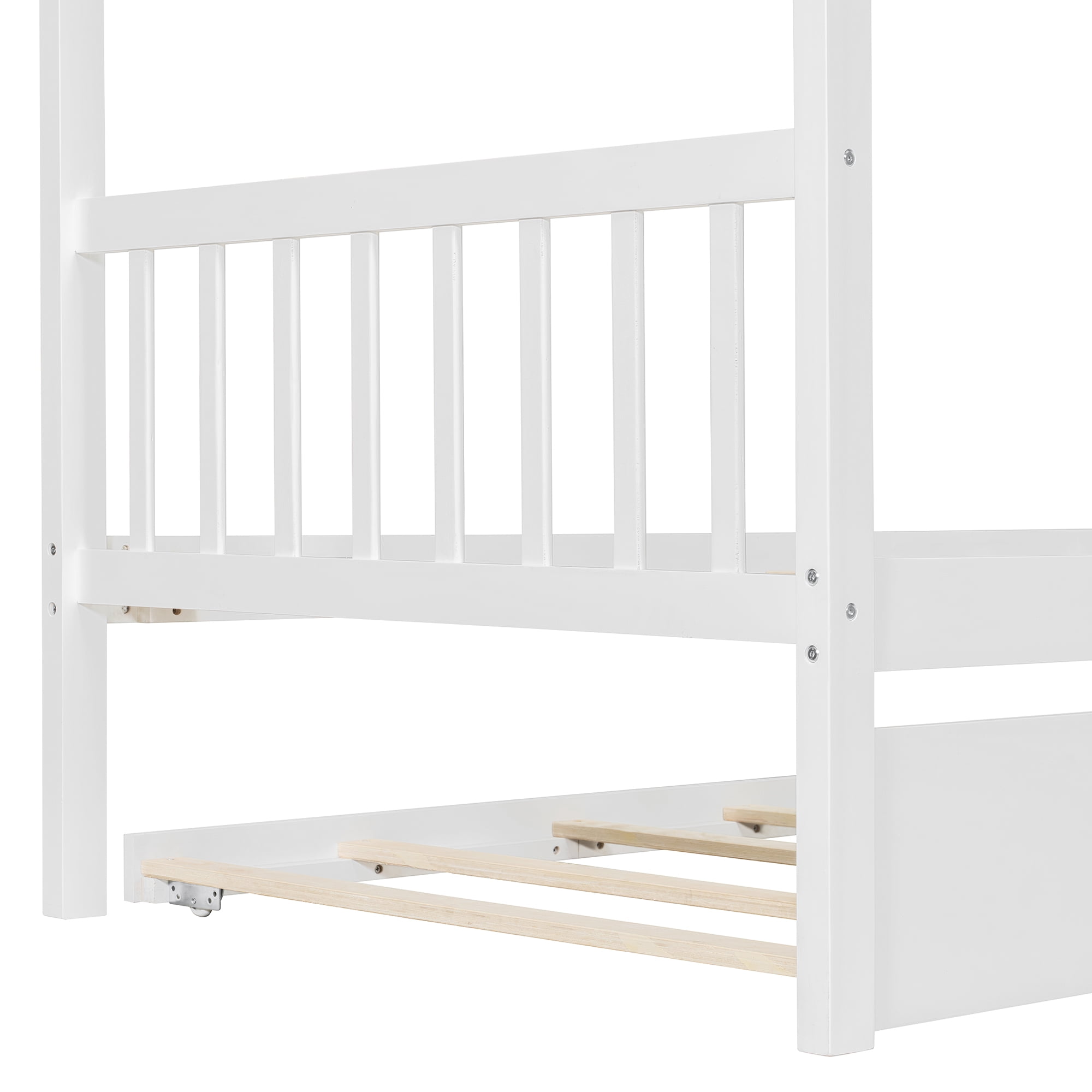 Sailvan Twin Size Wooden House Bed with Twin Size Trundle