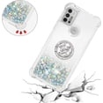 thumbnail image 5 of Motorola Moto G10 Case Moto G30 Case with Creativity Clear Quicksand Glitter Flowing Liquid Floating Soft TPU Case w/Stand Bling Diamond Sparkle Phone Cover for Motorola Moto G10  Silver, 5 of 14