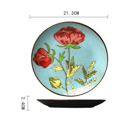 

Creative Ceramic Plate Cake Flower Shape Storage Decoration Plate Kitchen Cutlery Western Salad Steak Fruit Salad Dessert