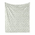thumbnail image 1 of Botany Soft Flannel Fleece Throw Blanket, Simplistic Continuous Olive Branch Pattern, Cozy Plush for Indoor and Outdoor Use, 70" x 90", White Pastel Green, by Ambesonne, 1 of 5