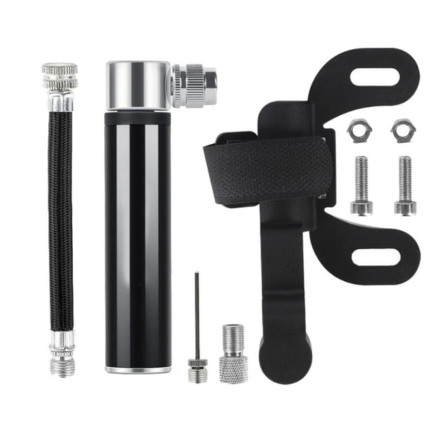 Graflsoa Compact Aluminum Alloy Hand Pump for Bikes - 120PSI High Pressure, Lightweight & Portable, Quick Inflation, Includes Accessories (Blue/Red/Silver)
