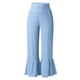 thumbnail image 3 of Gibobby pantalones de mezclilla para mujer Pantalones de pierna ancha casuales de color sólido para mujer Pantalones de cintura alta plisados elásticos Pantalones (Azul, L), 3 of 5