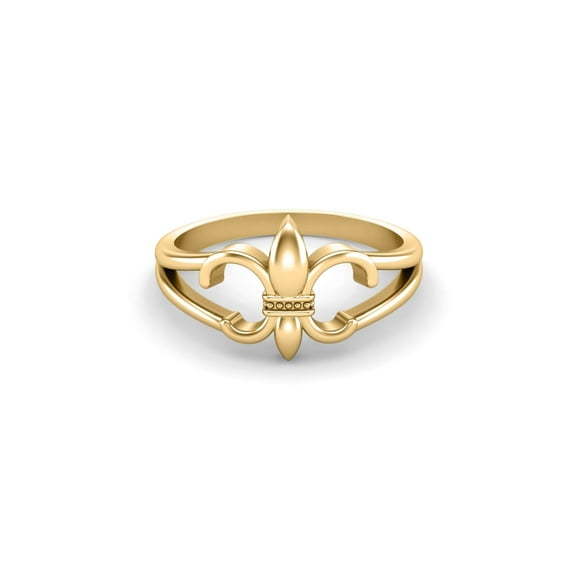 Mooneye 925 Sterling Silver Gold Vermeil Fleur De Lis Ring French lily Flower Women Valentine Ring