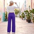 thumbnail image 6 of Rexolia Women’s Wide Leg Sweatpants with Pockets Drawstring High Waist Baggy Casual Purple 2XL, 6 of 7