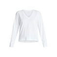 thumbnail image 6 of Time and Tru Women's Boxy Slub V-Neck Tee with Long Sleeves, Sizes XS-XXXL, 6 of 6
