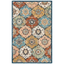 SAFAVIEH Heritage Skylar Oriental Wool Area Rug, Blue/Rust, 6' x 9'