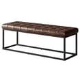thumbnail image 3 of Global Archive 50" Genuine Distressed Leather Mid-Century Modern Ottoman Bench, 3 of 8