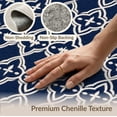 thumbnail image 6 of ODIKA 2'x3' Navy Blue Geometric Trellis Diamond Motif Washable Accent Rug Intricate Quatrefoil Lattice Framework With Ornate Star Cross Pet Friendly, Bedside Mat for Bedroom, Nursery, RV, 6 of 7