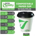 thumbnail image 2 of [250 Pack] 10 oz Compostable Paper Cups with Black Dome Lids and Wooden Stirrers - Biodegradable Disposable White Paper Coffee Cups PLA Lined - Eco-friendly Hot and Cold Drinking Cups, 2 of 7