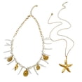 thumbnail image 4 of Summers Beach Styles Stackable Necklace With Starfishes Shell Coral Beads Stainless Steel Adjustable Chain For Casual Outfits, 4 of 8