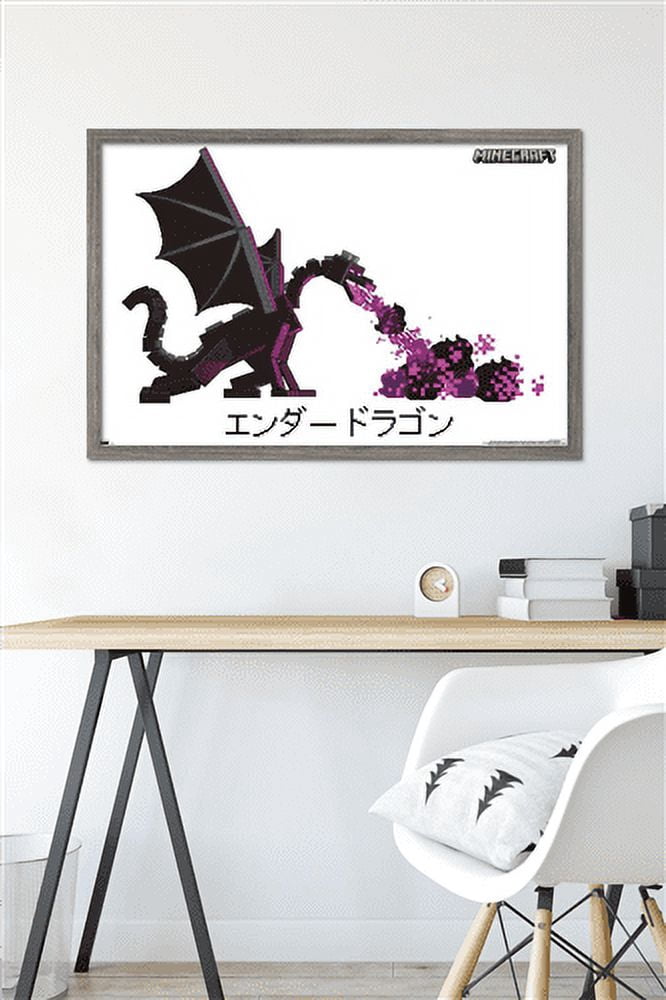 Minecraft - Ender Dragon Wall Poster, 22.375" x 34" Framed