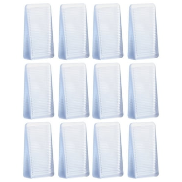 12pcs Rubbery Clear Table Shims Soft Furniture Leveling Shims Home Improvement DIY Wedge Levelers for Home Bedroom Clear
